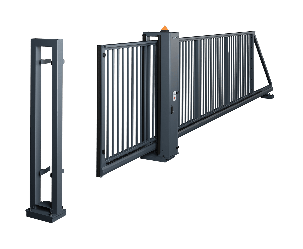WSP 130 automated cantilever sliding gate in anthracite grey