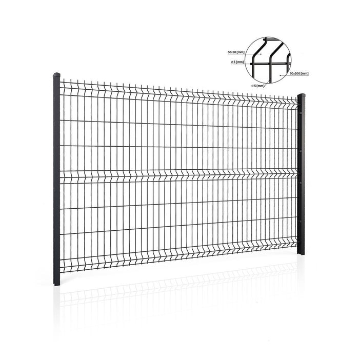 V mesh security fencing panel with post
