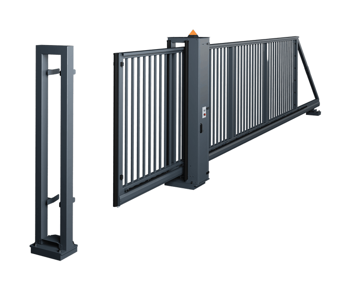 WSP 130 automated cantilever sliding gate in anthracite grey